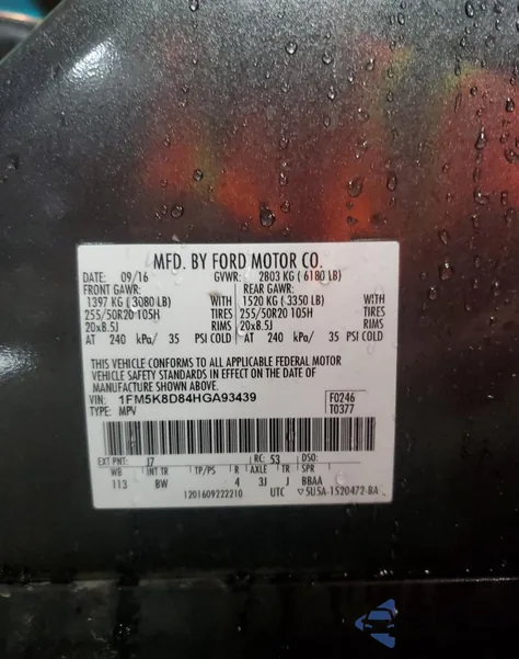 2017 Ford Explorer Xlt from USA, damaged, VIN 1FM5K8D84HGA93439